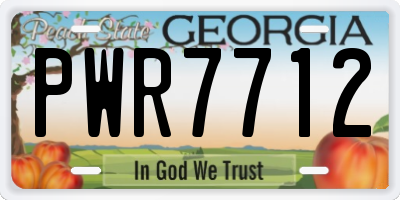 GA license plate PWR7712