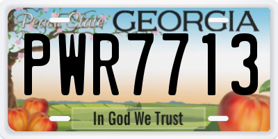 GA license plate PWR7713