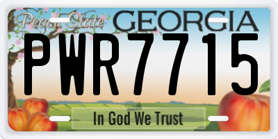 GA license plate PWR7715