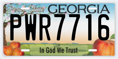 GA license plate PWR7716