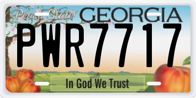 GA license plate PWR7717
