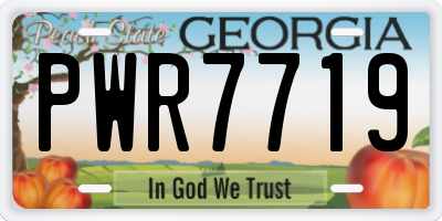 GA license plate PWR7719
