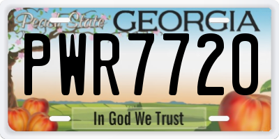 GA license plate PWR7720