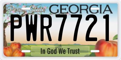 GA license plate PWR7721