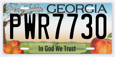 GA license plate PWR7730