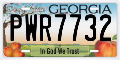 GA license plate PWR7732