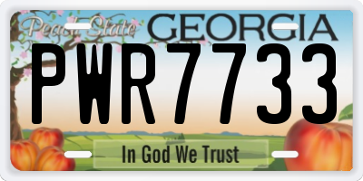 GA license plate PWR7733