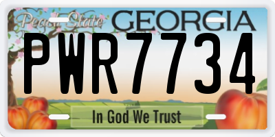 GA license plate PWR7734