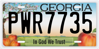 GA license plate PWR7735