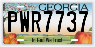 GA license plate PWR7737