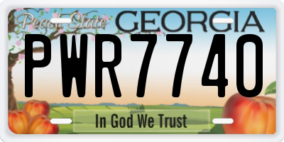 GA license plate PWR7740