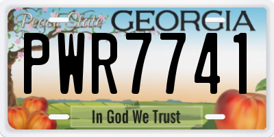GA license plate PWR7741