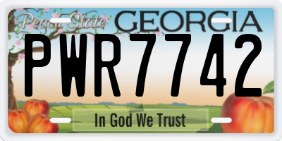 GA license plate PWR7742