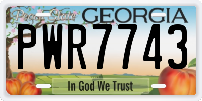 GA license plate PWR7743