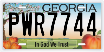 GA license plate PWR7744