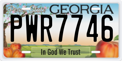 GA license plate PWR7746