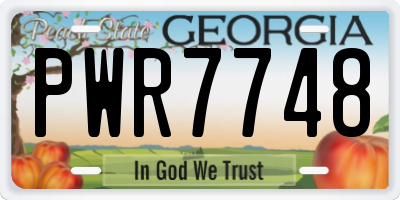 GA license plate PWR7748
