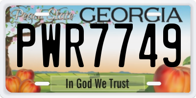 GA license plate PWR7749