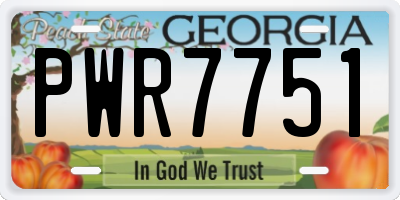 GA license plate PWR7751