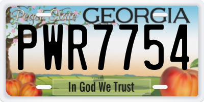 GA license plate PWR7754
