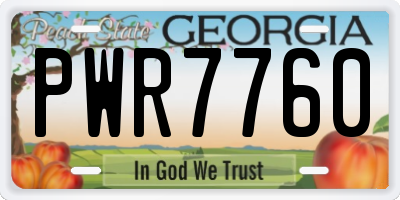 GA license plate PWR7760