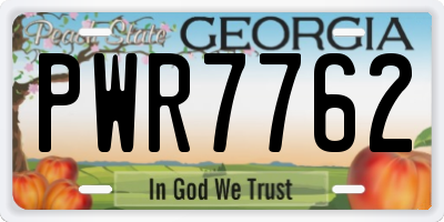 GA license plate PWR7762