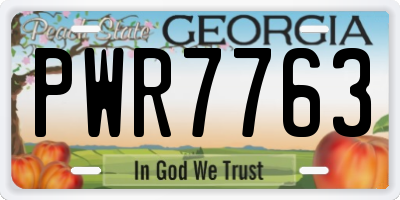 GA license plate PWR7763