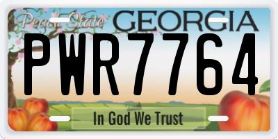 GA license plate PWR7764