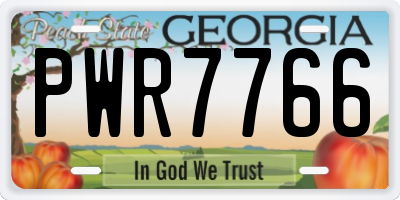 GA license plate PWR7766