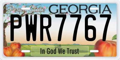 GA license plate PWR7767
