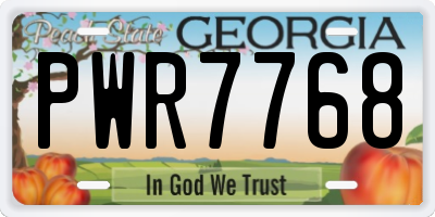 GA license plate PWR7768
