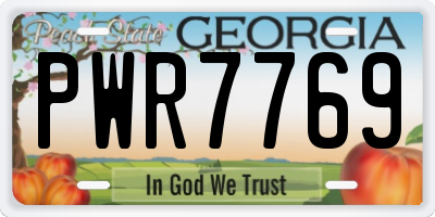 GA license plate PWR7769