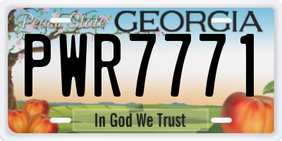 GA license plate PWR7771