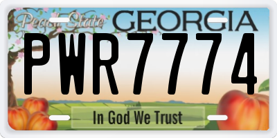 GA license plate PWR7774