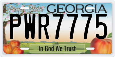 GA license plate PWR7775