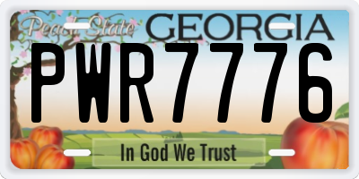 GA license plate PWR7776