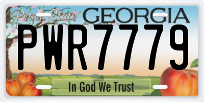 GA license plate PWR7779