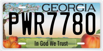 GA license plate PWR7780