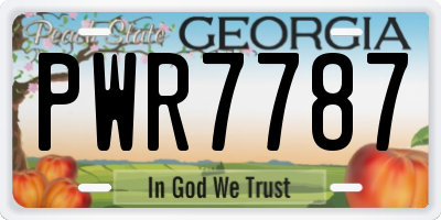 GA license plate PWR7787