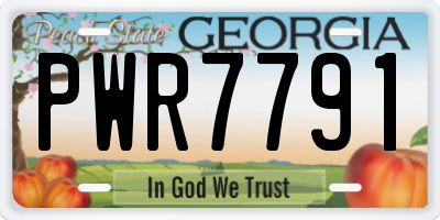 GA license plate PWR7791