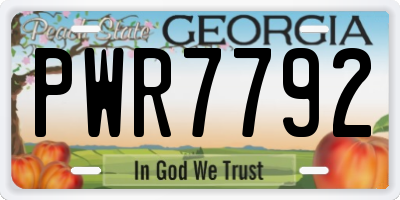 GA license plate PWR7792