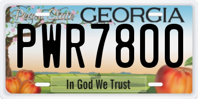 GA license plate PWR7800