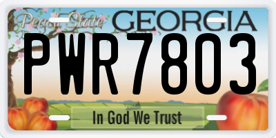 GA license plate PWR7803