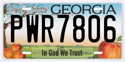 GA license plate PWR7806