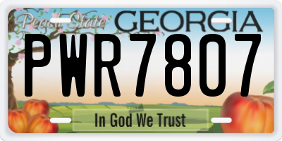 GA license plate PWR7807