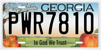 GA license plate PWR7810