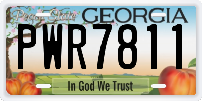 GA license plate PWR7811
