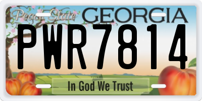 GA license plate PWR7814