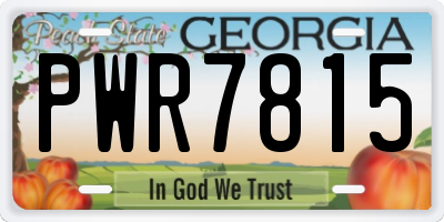 GA license plate PWR7815