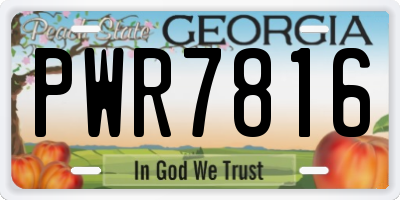 GA license plate PWR7816